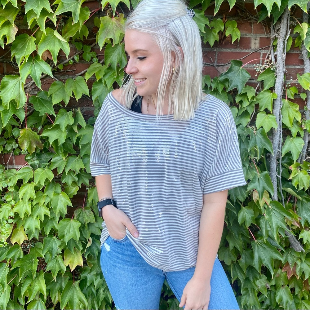 Fossil Sequin Basic Top - image 3